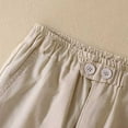 thumbnail image 5 of QATAINLAV Straight Trousers Womens Cotton Linen Comfy Beach Pants Summer Casual Button Elastic Waist Lounge Pants Basic Solid Color Pajama Bottoms with Pockets Lightening Sale Beige L, 5 of 9