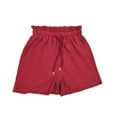 thumbnail image 3 of Labakihah Shorts For Women Women'S Summer Casual Cotton And Linen Large Size Loose Drawstring Shorts Red, 3 of 6
