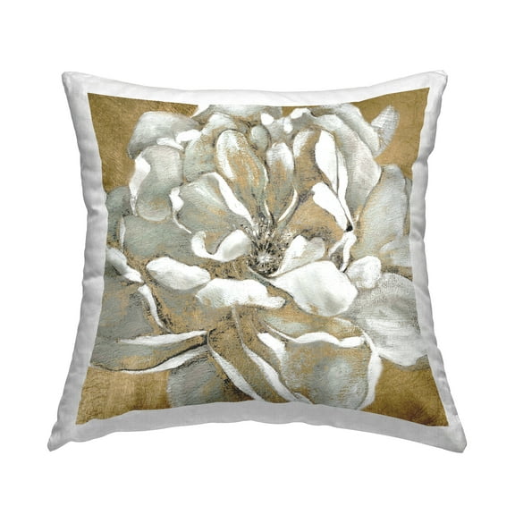 Stupell Industries Blushing White Magnolia Flower Abstract Floral Vintage Yellow,18 x 7 x 18 Decorative Pillows