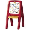 step2 easel for two toddlers - durable two-sided art dry chalk board with magnetic letters, sign and numbers, red