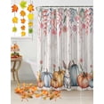 thumbnail image 2 of Fall Shower Curtain Rabbit Pumpkin Bathroom Curtains with Hooks, Waterproof Fabric Pink Floral Leaves Wood Thanksgiving Bath Shower Curtains Set for Bathroom Bathtubs Decor 36x72 Inch, 2 of 7