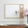 thumbnail image 6 of Martha Stewart Everette 24"x18" Magnetic Dry Erase Monthly Calendar and Cork Board Combo with Included Marker, Magnets, and Push Pins, Light Natural Woodgrain Frame, 6 of 12