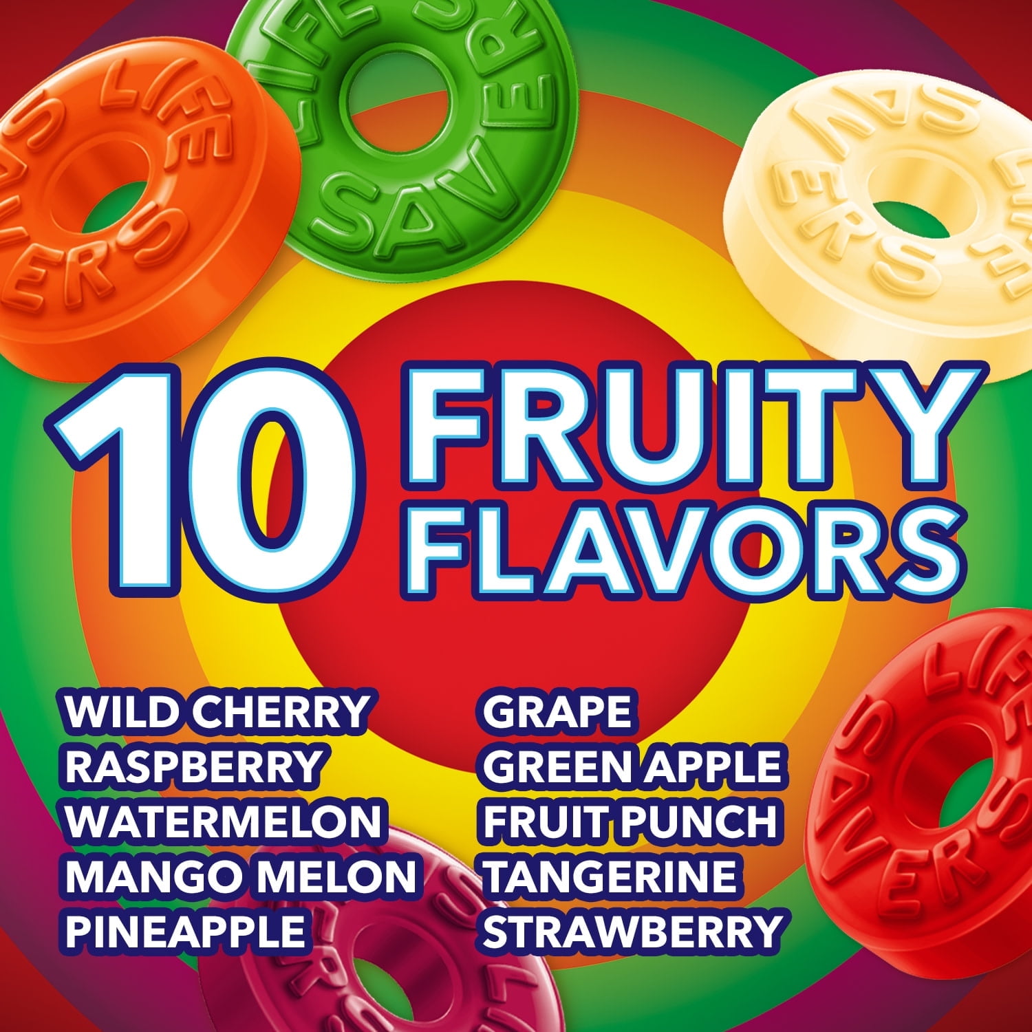 Life Savers Hard Candy Fruit Variety Candy, Sharing Size, 14.5 oz, 108 Ct