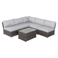 thumbnail image 4 of JERFIT 4-Person Outdoor Patio Furniture Set with Cushions & Table, All-Weather PE Wicker, Fully Assembled, Brown, 4 of 9