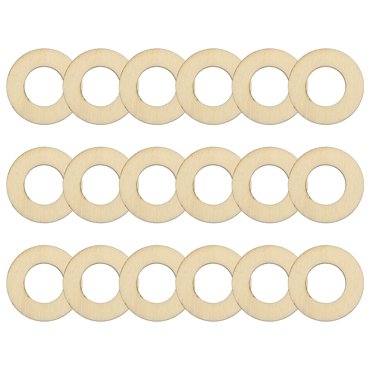 Unique Bargains 50Pack 20mm(0.8inch) Natural Wood Rings Unfinished Wood Pieces Circle Ornaments