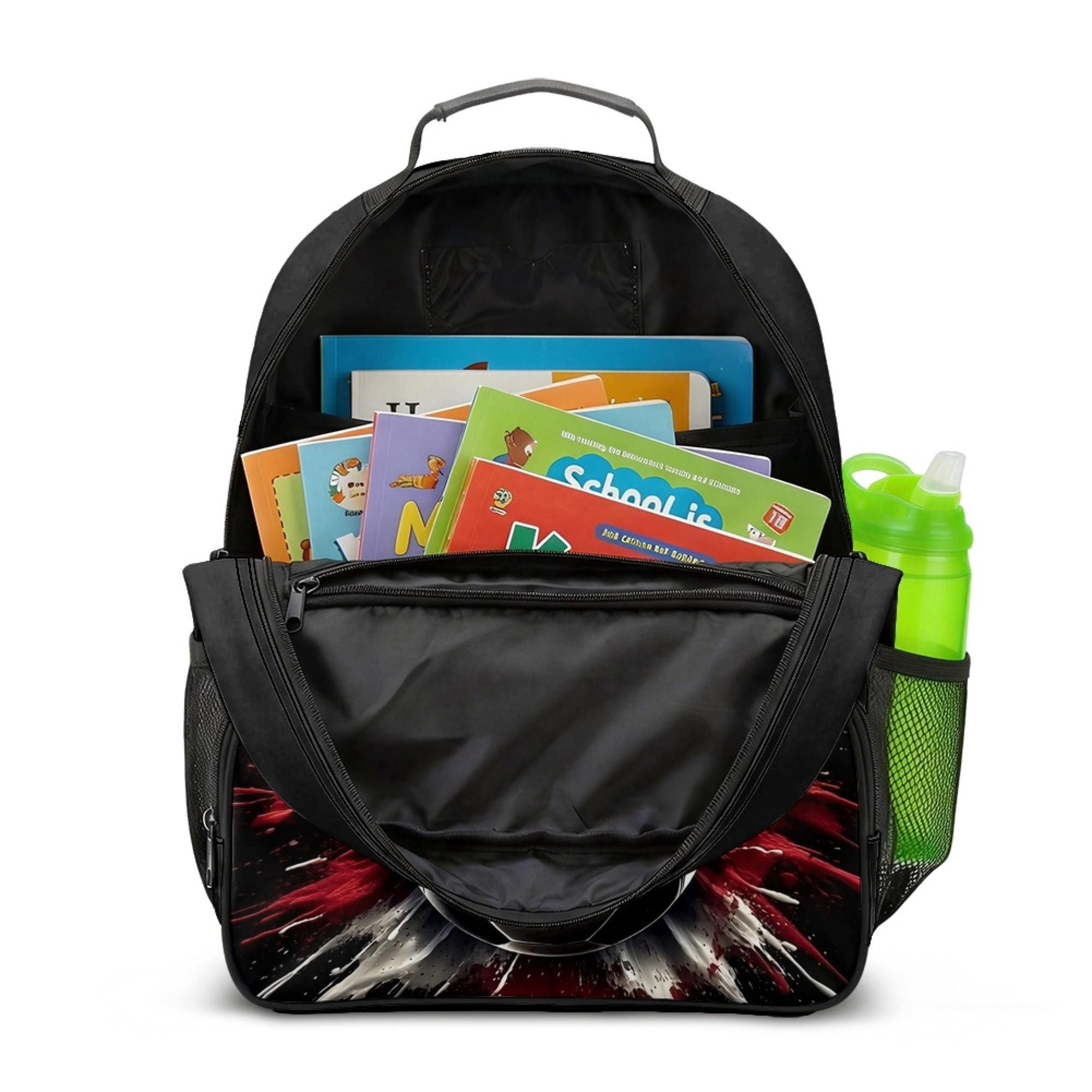 Chririnla Side Mesh Pockets Preschool Backpack for Kindergarten Travel, Japan Flag Soccer Ball Lightweight Preschool Kids Polyester School Backpack 13.5 Inch