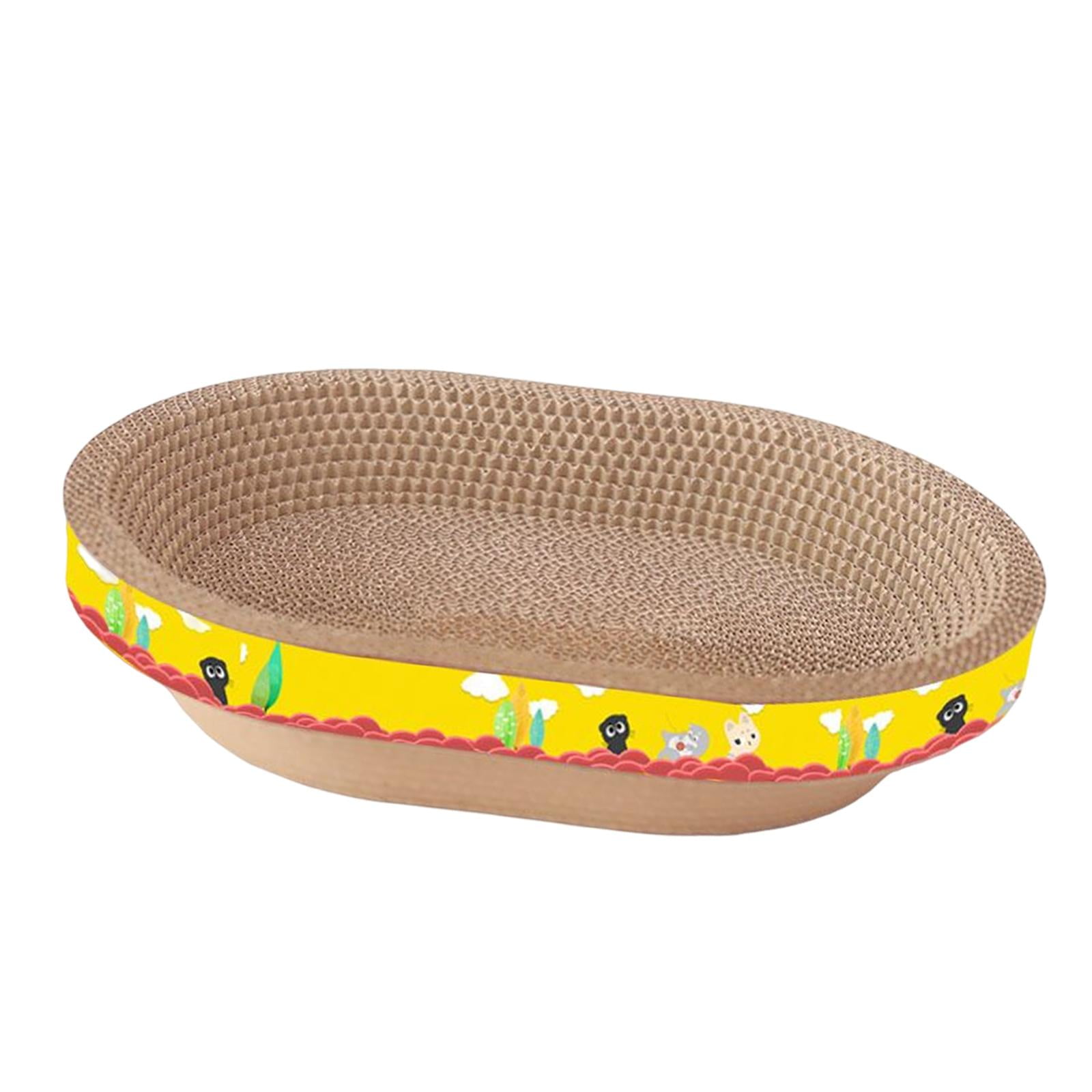 Pet Cat Scratcher Bowl Oval Corrugated Cat Scratching Pad Nest Training