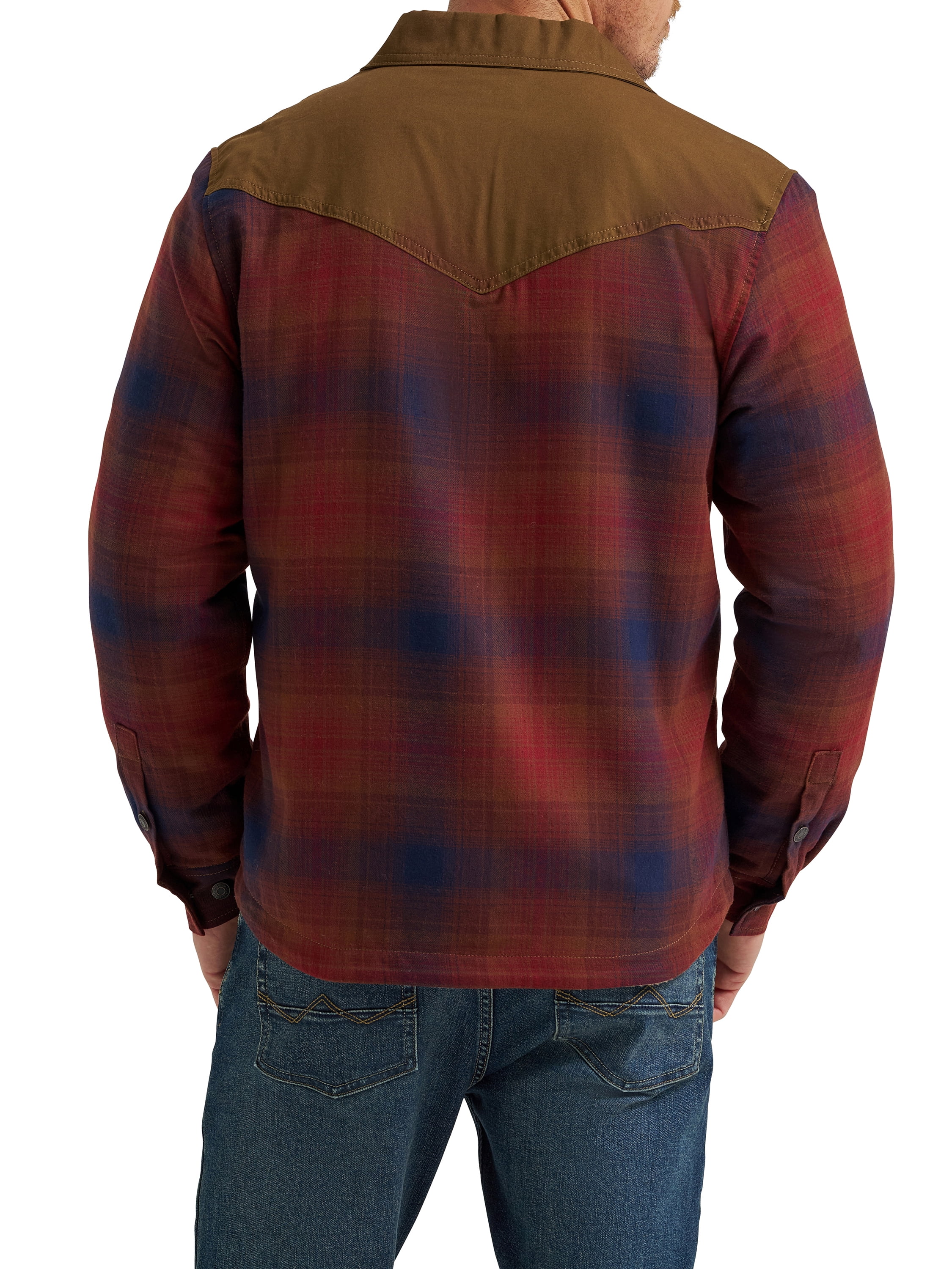 Wrangler® Men's and Big Men's Heavyweight Shirt Jacket with Sherpa Lining, S-3XL