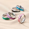 thumbnail image 3 of Anillo de acero de titanio para mujer, estilo europeo y americano, con forma de gota de esmalte, joyería para parejas, 3 of 6