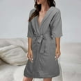 thumbnail image 2 of yunLCZ Under $10 Women's Nightshirt Womens Pajamas Short Sleeve Loungewear Two-Piece Sleepwear Button-Down Pj Set Beige L, 2 of 7