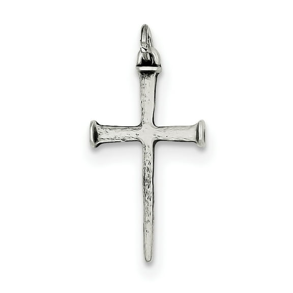 Sterling Silver Antiqued Nail Cross Pendant