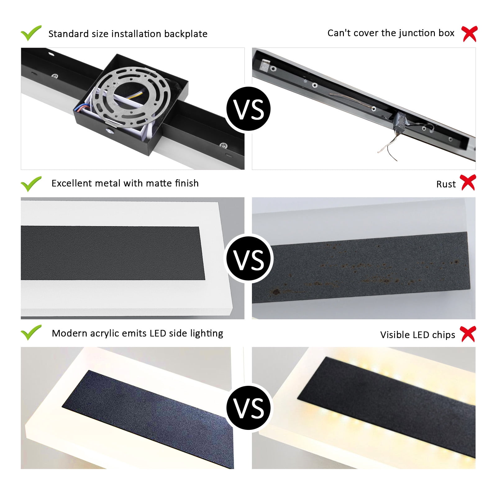 Modern Outdoor Wall Light Exterior Lighting Fixtures LED Linear IP65 Waterproof Wall Lamps Outdoor Wall Sconces Lighting for Porch Patio Garage Yard IP65 Waterproof, 3000K 48W 1855LM, 63 Inch