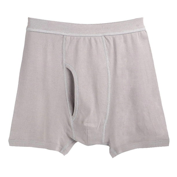 Men's Cotton Boxer Shorts, Lightweight Underwear Soft Trunks Briefs Stretch 3XL Silver