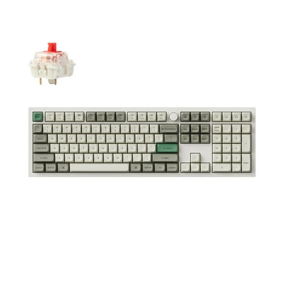 Keychron Q6 Max Hot-Swap RGB Wireless Mechanical Keyboard, Gateron Jupiter Red Switches, Aluminum Frame with Knob, Full-size (104 Keys), Windows Mac Linux, Shell White (Q6M-P1)