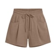 thumbnail image 6 of Beach Shorts for Women Summer Casual Lightweight Elastic High Waist Wide Leg Loose Fit Athletic Shorts with Pockets, 6 of 7