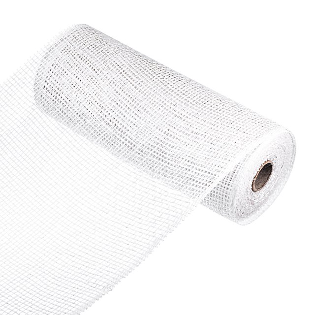 Unique Bargains PP Burlap Mesh 10' x 10 Yards Decorative Wrapping Ribbon, White 1 Roll