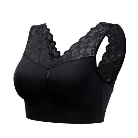 

Feiona Women Sexy V Neck Lace Bras Push Up Padded Bra Seamless Comfortable Bralette Sports Sleep Bra