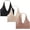 Black&beige&brown Sugar, variant on Halter Bra for Women Longline Sports Bra Wireless Seamless Padded Backless Bralette with Adjustable Strap