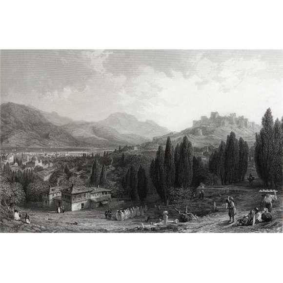 IzmirTurkey Dessiné par Thomas Allom Gravé par J.B.Allen de la Collection de G. Vertu Esq. C.1863 Poster Print&44; Grand - 38 x 24
