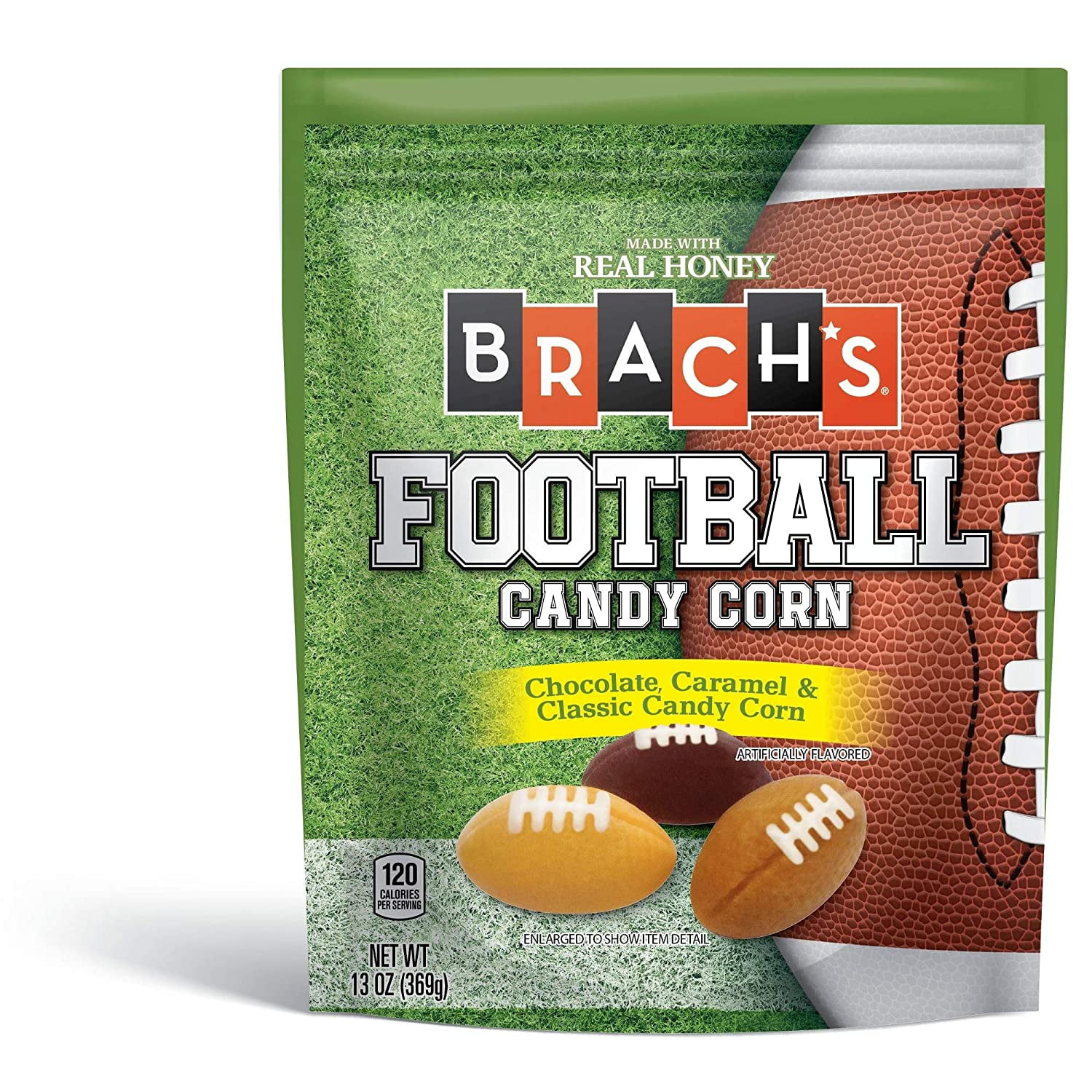 Brachs (1) bag Football Shaped Candy Corn Chocolate, Caramel