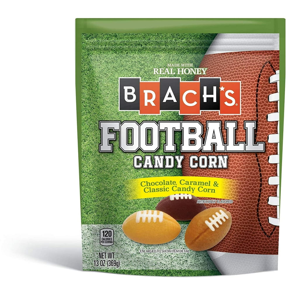 Brachs (1) bag Football Shaped Candy Corn Chocolate, Caramel