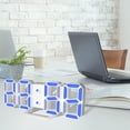 thumbnail image 4 of Abbracc Digital 3D USB LED Wall Clock 12/24Hours Alarm Multi Color White+Blue, 4 of 7