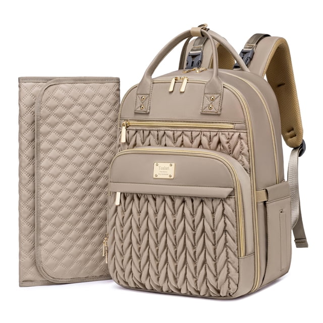 Mochila para pañales Tealari, elegante, impermeable, de viaje, color caqui