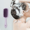 thumbnail image 2 of Unique Bargains 1 Pc Hangable Handle Hair Shampoo Brush for Head Massage 8.27"x2.28"x1.57" Purple, 2 of 6