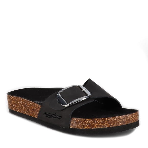 Aquatherm Canada Women's Sunset Sandals, Medium Width, Slip On, Black / Black / Kiwi