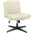 YaFiti Ergonomic Beige Office Chair, CrissCross Sit, Lean Back Comfort