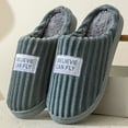 thumbnail image 2 of Corduroy Slippers for Women Men with Fuzzy Lined Warm Indoor and Outdoor Memory Foam House Shoes Adult, 2 of 4