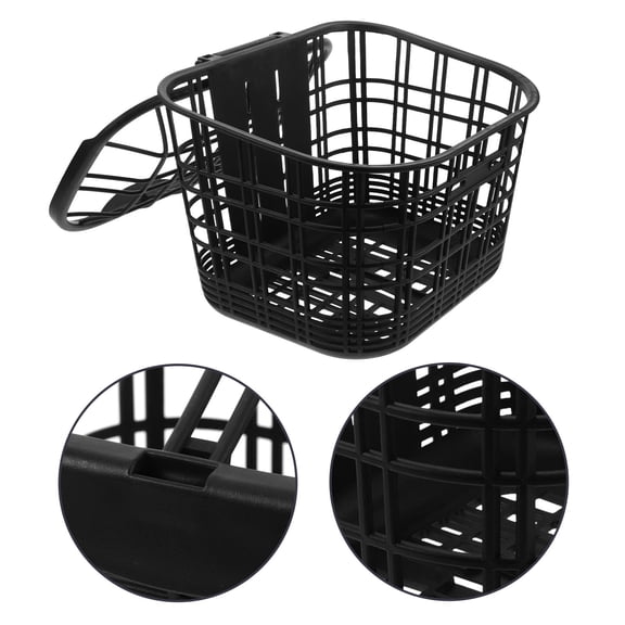 LOLIPPYY Front Bike Basket for Adults, Black Plastic Cycling Storage Basket, and Lightweight, 1 Piece