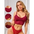 thumbnail image 3 of DARING DIVA Women's V Neck Wireless Adjustable Spaghetti Straps Padded Bras Medium Red, 3 of 6