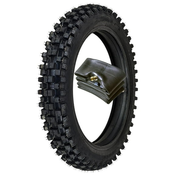 90/100-16 Rear Tire with 3.25-16 Inner Tube for Off-Road 50cc-250cc CRF150, CR80, CRF125 Dirt Pit Bikes