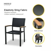 Heck 13 Pieces Aluminum Outdoor Dining Set for 12 Person, FSC Teak Patio Extendable Tabletop and Stackable Chairs, Charcoal Black