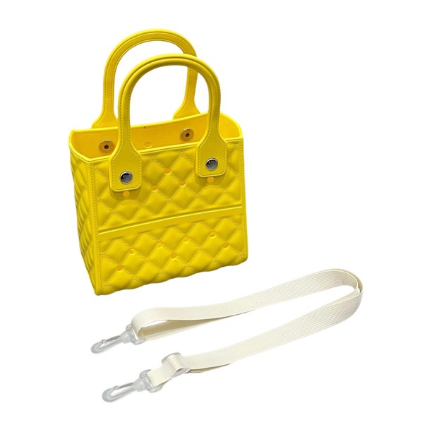 Bolso de playa para mujer, impermeable, con dibujos animados, para ir de compras al aire libre, ir al gimnasio. amarillo
