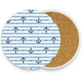 thumbnail image 5 of Coasters for Drinks Set of 2 Pieces Absorbent Ceramic Coasters with Cork Base, Anchor and Marine Stripes Coffee Coaster Great Gift for Table, Kitchen, Home Decor Cup Coasters, 5 of 5