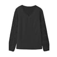 thumbnail image 5 of Lace Long Sleeve Shirts for Women,Elegant Lace Lantern Long Sleeve T-Shirt for Women Trendy Sexy V Neck Spring Tunic Tops Blouse,Women's Lace Long Sleeve Blouse 2024, 5 of 5