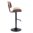 thumbnail image 4 of Lombardi Mid-Century Modern Adjustable Barstool With Swivel In Walnut With Cream Faux Leather - Set Of 2, 4 of 7