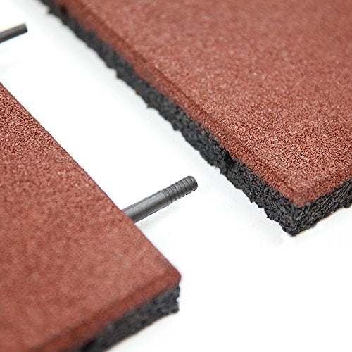 RevTime Easy DIY Interlocked Outdoor Rubber Tiles 20"x20"x1" (500x500x25mm) Thick for Playground, Outdoor Gym Floor, Sport Floor, Backyard Play Area, Safety Rubber Paver (Pack of 4
