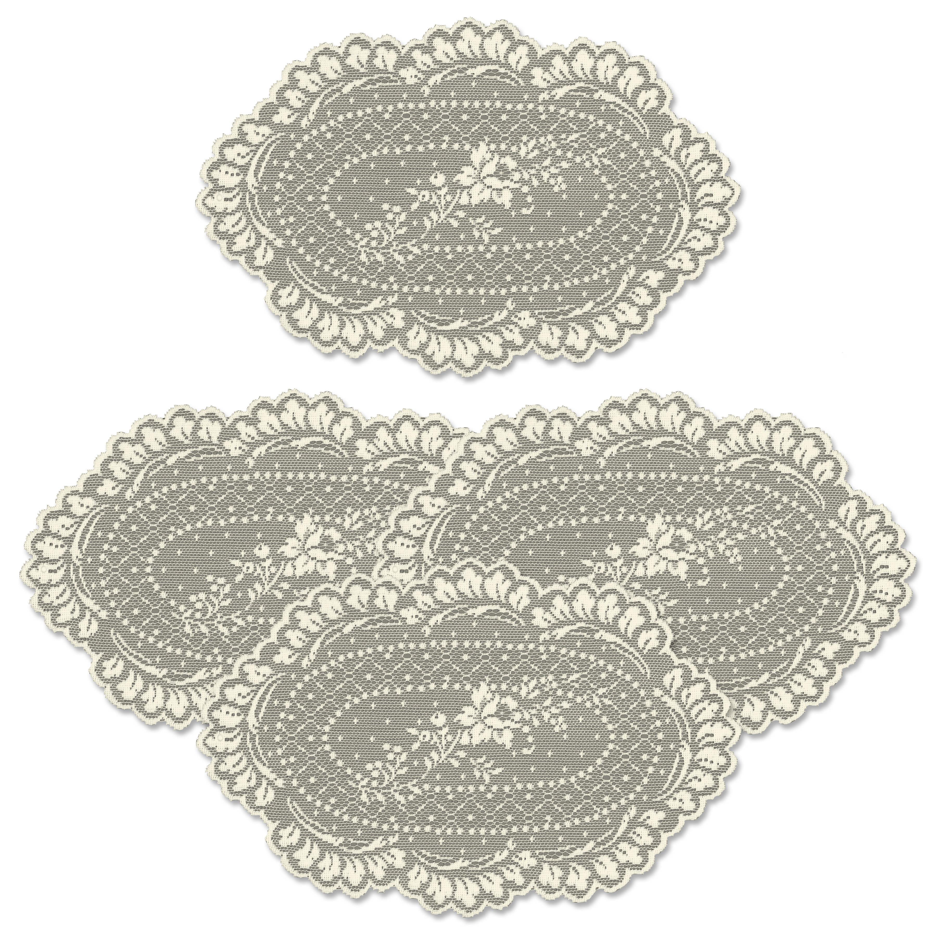 Off-White Vintage New Doilies Doily Placemat Heritage Lace Rose Placemats Ecru 
