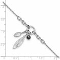 thumbnail image 2 of Sterling Silver Rhodium-Plated Feather And Cz With .5 In Ext Bracelet Made Italy -Jewelry By Sweet Pea, 2 of 6