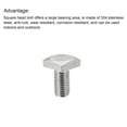 thumbnail image 4 of Uxcell Square Head Bolt, 10 Pack M6x10mm 304 Stainless Steel Grade C Square Screws, 4 of 5