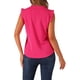 thumbnail image 3 of INSPIRAR CHIC Blusas de trabajo sin mangas con volantes para mujer, cuello en V, XS, Rosa intenso, 3 of 6