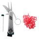thumbnail image 1 of Multi Golf / Cleat / Cleaner / Marker Tool de material acero Inoxidable con Llavero + 100 Piezas Professional 32mm Castle golf professional tees Sharpla Golf Tees, 1 of 8