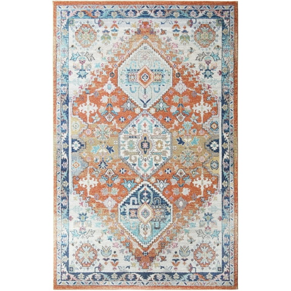Mayberry Rug BC9367 5X8 5 ft. 3 in. x 7 ft. 3 in. Barcelona Seville Area Rug, Rust