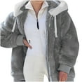 thumbnail image 2 of Womens Fleece Jacket Fall Winter Full Zip Sherpa Coats Warm Thicken Oversized Fuzzy Jackets Plus Size Shaggy Teddy Coats s, 2 of 7