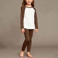 thumbnail image 2 of BLCHUNen Clothes for Girls Crew Neck Color Block Long Sleeve Tops Elastic Waist Fitting Pants Fall Casual Loungewear Set,150,Brown, 2 of 5