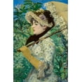thumbnail image 2 of Manet, Edouard 13x18 Black Ornate Wood Framed with Double Matting Museum Art Print Titled - Jeanne, 2 of 4