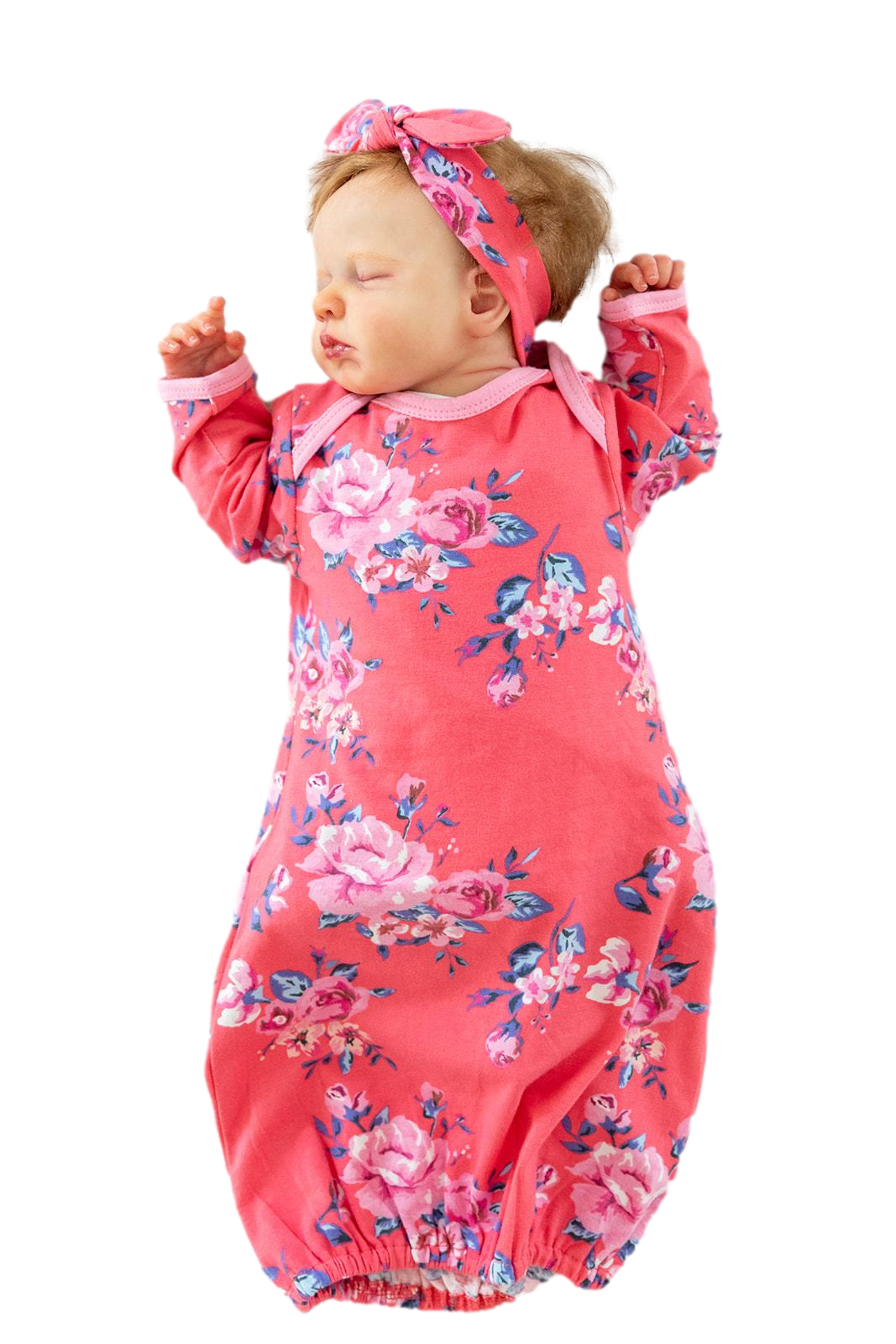 Baby Be Mine Newborn Gown and Hat Set Layette Romper Coming Home Outfit